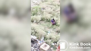 Desi aunty caught pooping