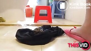 Chinese Girl Grinds Shit into Panties