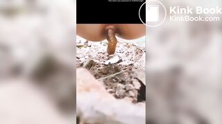 korean girl poop in a forest 2