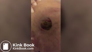 Dirty blonde slut tastes her shit