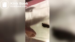 Dirty blonde slut tastes her shit