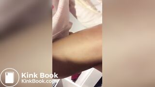 Dirty blonde slut tastes her shit