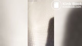 Dirty blonde slut tastes her shit