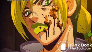 Jolyne gets poop thrown at her