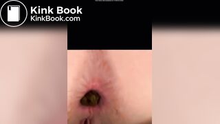 White girl releases a long turd