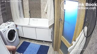 Woman pooping in Toilet 300