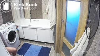 Woman pooping in Toilet 300