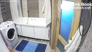 Woman pooping in Toilet 300