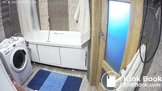 Woman pooping in Toilet 300