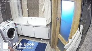 Woman pooping in Toilet 300