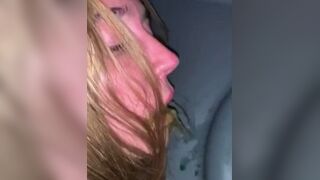 Teen toilet slave licks scat in public porta
