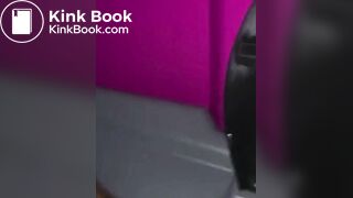 Teen toilet slave licks scat in public porta