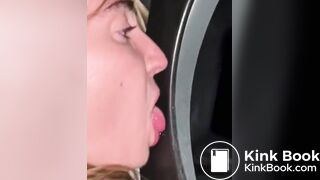 Teen toilet slave licks scat in public porta
