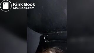 Teen toilet slave licks scat in public porta