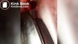 Licking old shit from Port poty