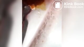 Licking old shit from Port poty