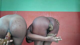 Two ladies and a lot of shit