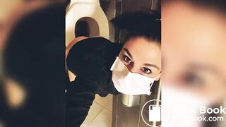 espresso diarrhea at work - sexy brunette