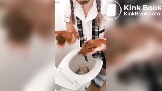 british schoolgirl poops and plays