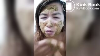 Slut eating diarrhea and smears on face