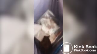 Fit Girl shits in Trashcan