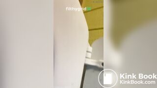 Strawberry holding and pooping