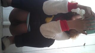 Chinese Girl Desperate Diarrhea in Toilet