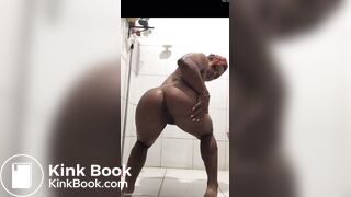 Fitness Brazilian chick taking long shit