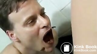 100% Grade A German Blonde Shit in his Mouth!