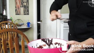 Shitting in brownie batter