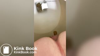 Girl shitting constipated turd - video 2