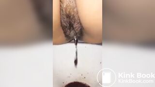 Amateur Indonesian girl squat pooping and show her boyf