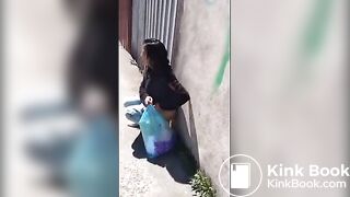 Girl Diarrhea on the street