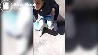 Girl Diarrhea on the street