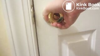 Pooping Blue Panties in Bathroom