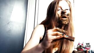 PantyPoop and stuff mouth full of shit