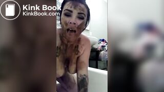 Chubby amateur scat girl smearing