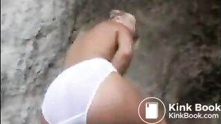 Panty poop fuck public