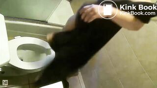 Cute bloated girl poops massive turds