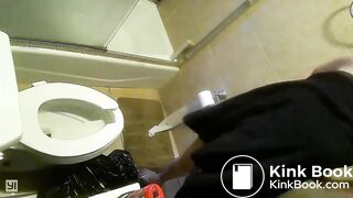 Cute bloated girl poops massive turds