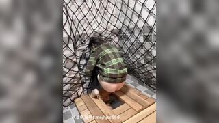 Beautiful Chinese Mistress shitting in slave mouth