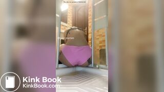 Girl pees and poops multiple times without wiping