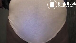 black woman makes a mess in her panties for us