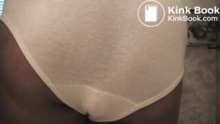 black woman makes a mess in her panties for us