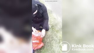 British domme makes sub eat shit in public