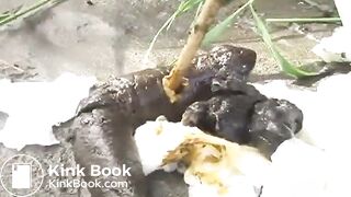 Japanese girl taking solid shits outdoor [DNO*10]