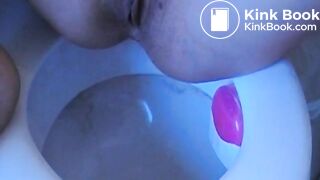 sexy girl poops in a jar