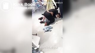 thin woman shits herself during mall fight