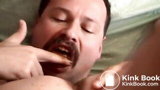 Licking girlfriend asshole and eating her shit