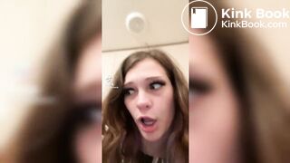 Girl shocked by her toilet farts